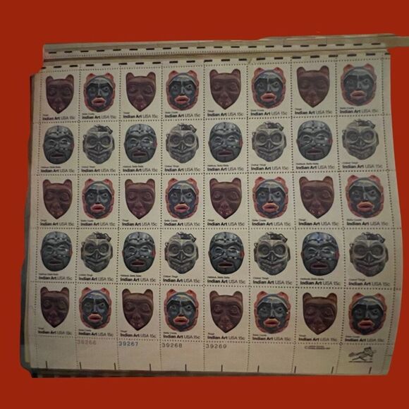 MNH American Folk Art Sheet of 50 15c Stamps #1837a - Picture 1 of 2